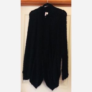 Fuzzy Open Front Cardigan